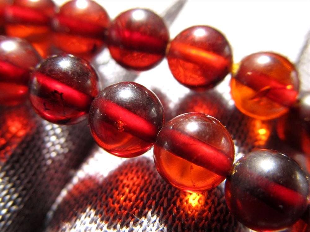 アンバー 琥珀 バルティックアンバー ビーズ連 連材