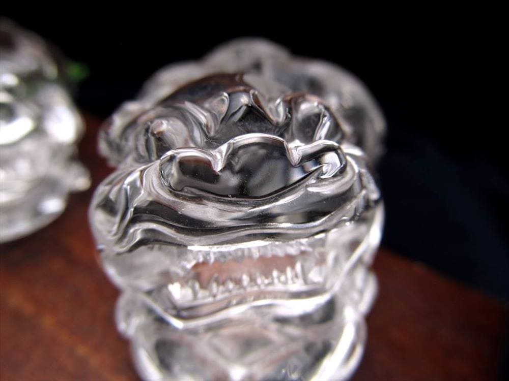 天然水晶 雌雄 貔貅 ヒキュウ 彫刻 置物