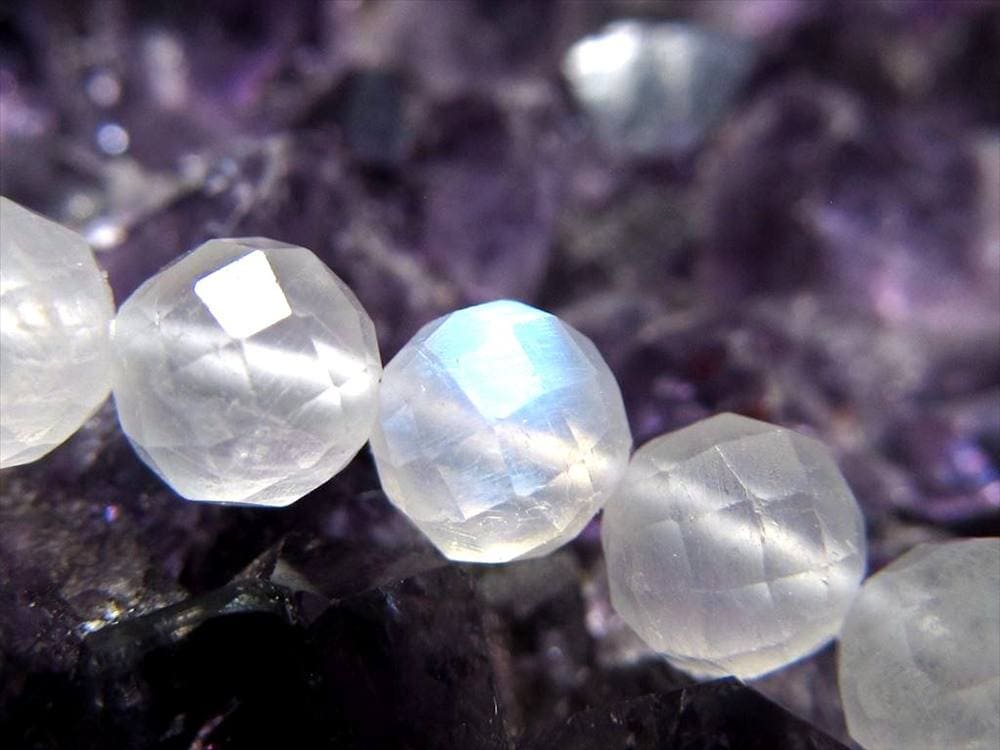 ブルームーンストーン,月長石,フェルドスパー,ビーズ連,連材