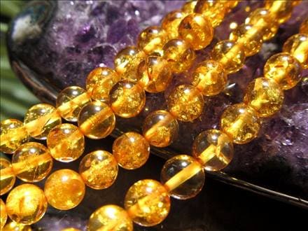 アンバー 琥珀 バルティックアンバー ビーズ連 連材