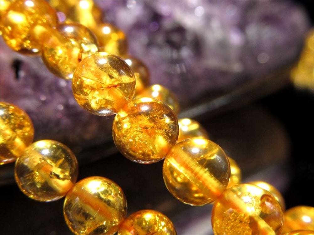 アンバー 琥珀 バルティックアンバー ビーズ連 連材