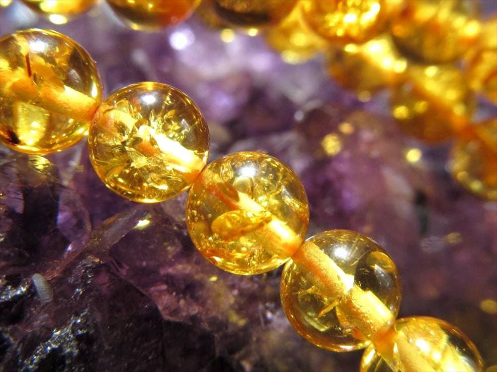 アンバー 琥珀 バルティックアンバー ビーズ連 連材