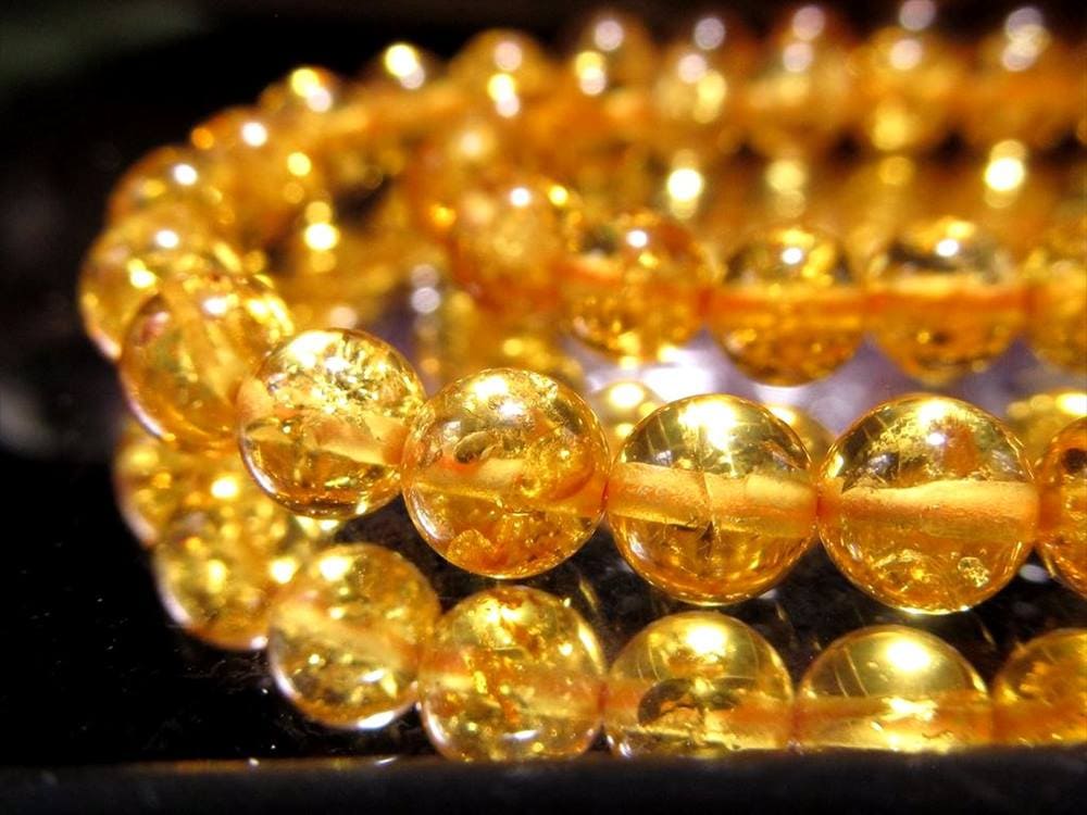 アンバー 琥珀 バルティックアンバー ビーズ連 連材