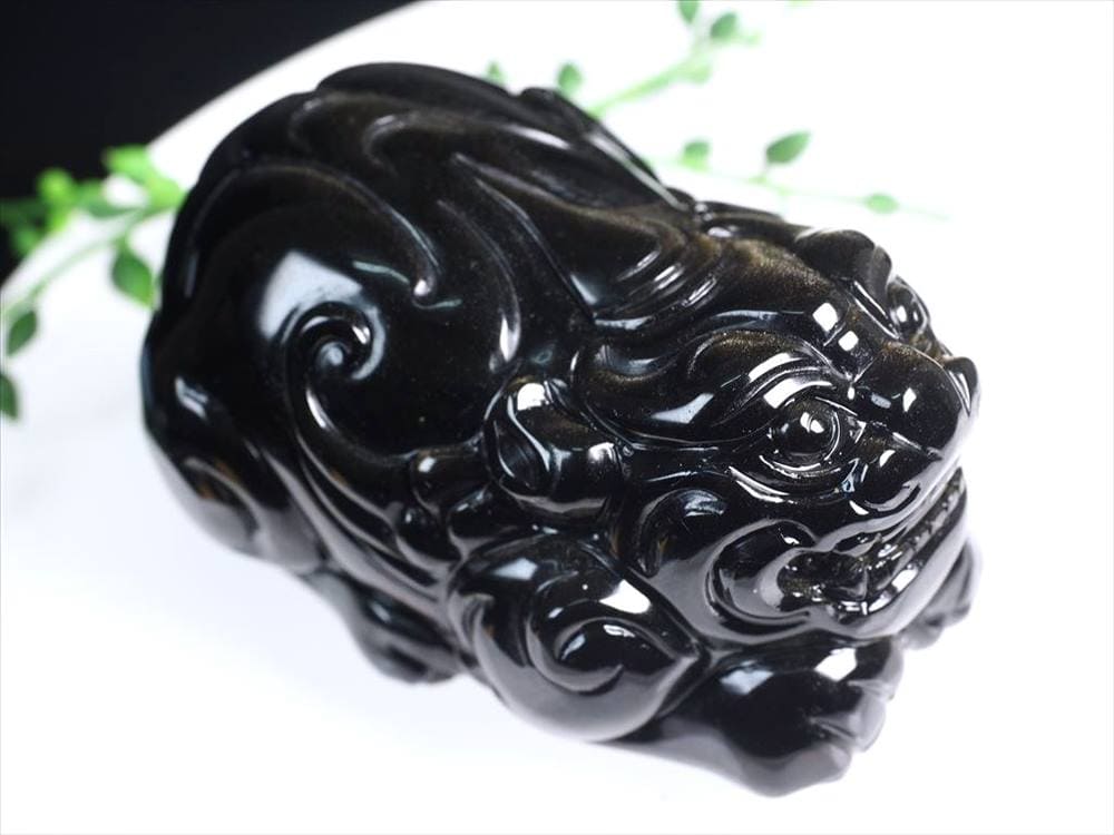 オブシディアン 貔貅 ヒキュウ シルバーオブシディアン 瑞獣