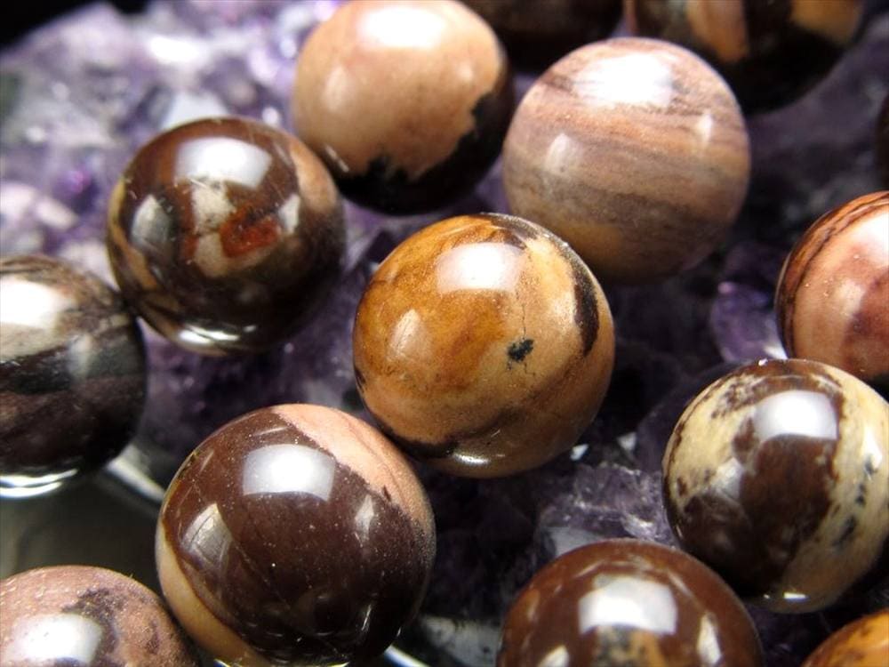 カプチーノジャスパー 碧玉 ジャスパー ビーズ連 連材