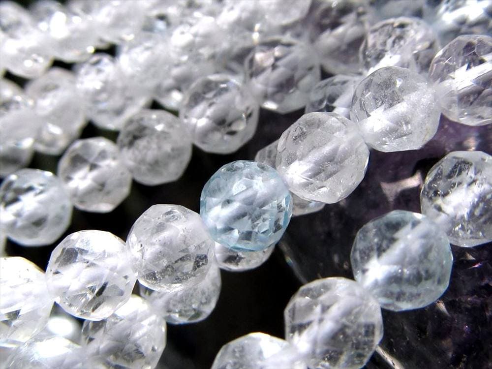 トパーズ,黄玉,カラーレス,ビーズ連,連材