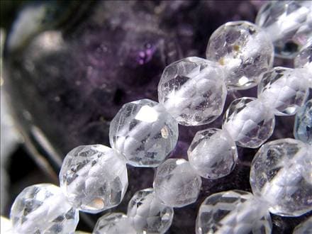 トパーズ,黄玉,カラーレス,ビーズ連,連材