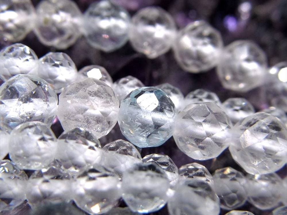 トパーズ,黄玉,カラーレス,ビーズ連,連材