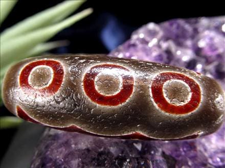 天珠,馬蹄痕天珠,至純天珠,瑪瑙,黒鳶赤紋