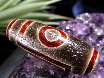 天珠,馬蹄痕天珠,至純天珠,瑪瑙,黒鳶赤紋