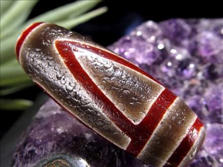 天珠,馬蹄痕天珠,至純天珠,瑪瑙,黒鳶赤紋