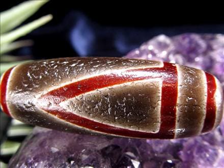 天珠,馬蹄痕天珠,至純天珠,瑪瑙,黒鳶赤紋