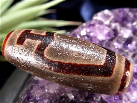 天珠,馬蹄痕天珠,至純天珠,瑪瑙,黒鳶赤紋