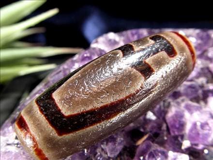 天珠,馬蹄痕天珠,至純天珠,瑪瑙,黒鳶赤紋