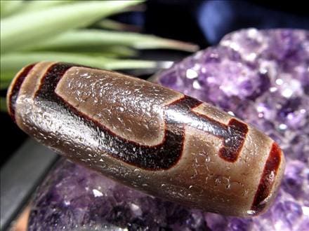 天珠,馬蹄痕天珠,至純天珠,瑪瑙,黒鳶赤紋