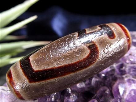 天珠,馬蹄痕天珠,至純天珠,瑪瑙,黒鳶赤紋