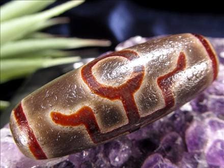 天珠,馬蹄痕天珠,至純天珠,瑪瑙,黒鳶赤紋