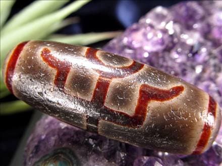 天珠,馬蹄痕天珠,至純天珠,瑪瑙,黒鳶赤紋