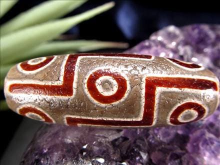 天珠,馬蹄痕天珠,至純天珠,瑪瑙,黒鳶赤紋