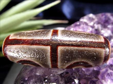 天珠,馬蹄痕天珠,至純天珠,瑪瑙,黒鳶赤紋