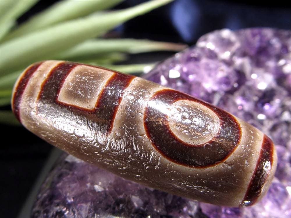 天珠,馬蹄痕天珠,至純天珠,瑪瑙,黒鳶赤紋