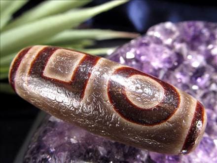 天珠,馬蹄痕天珠,至純天珠,瑪瑙,黒鳶赤紋