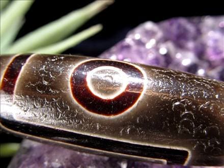 天珠,馬蹄痕天珠,至純天珠,瑪瑙,黒鳶赤紋