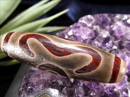 天珠,馬蹄痕天珠,至純天珠,瑪瑙,黒鳶赤紋