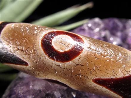 天珠,馬蹄痕天珠,至純天珠,瑪瑙,黒鳶赤紋