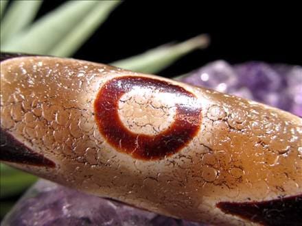 天珠,馬蹄痕天珠,至純天珠,瑪瑙,黒鳶赤紋