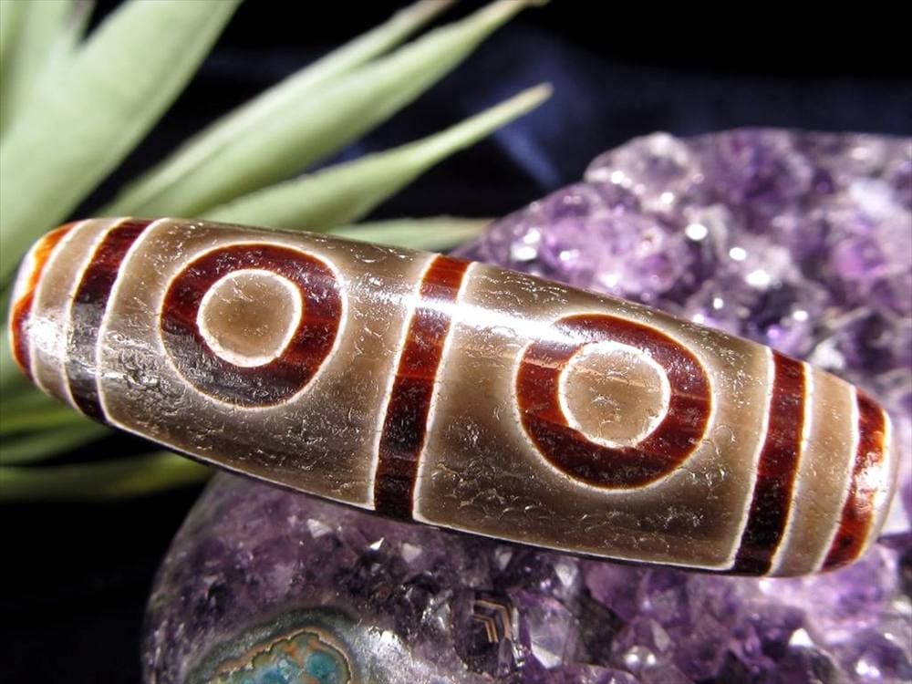 天珠,馬蹄痕天珠,至純天珠,瑪瑙,黒鳶赤紋