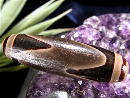 天珠,馬蹄痕天珠,至純天珠,瑪瑙,黒鳶赤紋