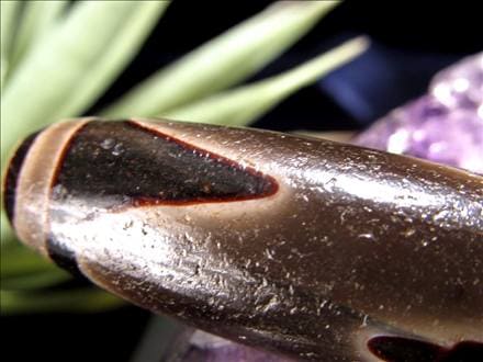 天珠,馬蹄痕天珠,至純天珠,瑪瑙,黒鳶赤紋