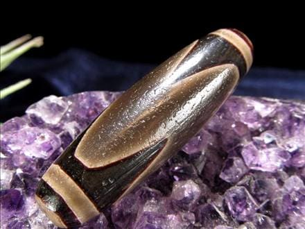 天珠,馬蹄痕天珠,至純天珠,瑪瑙,黒鳶赤紋