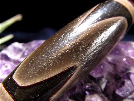 天珠,馬蹄痕天珠,至純天珠,瑪瑙,黒鳶赤紋