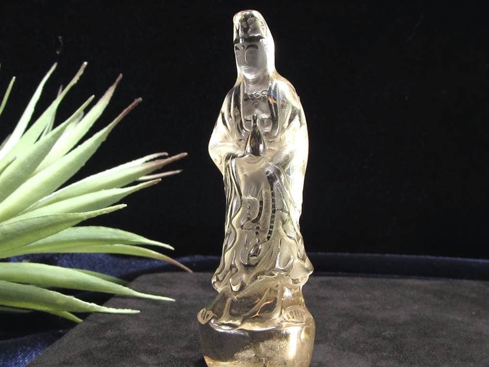 観音 置物 シトリン 彫刻 仏教