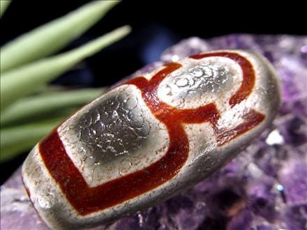 天珠,馬蹄痕天珠,至純天珠,瑪瑙,黒鳶赤紋