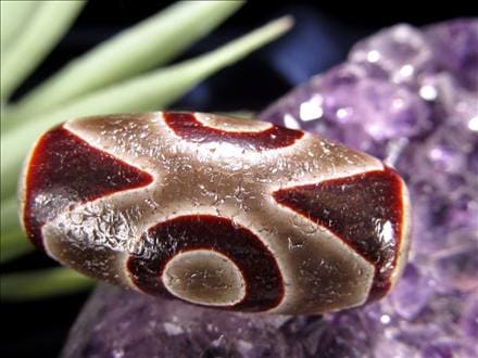 天珠,馬蹄痕天珠,至純天珠,瑪瑙,黒鳶赤紋