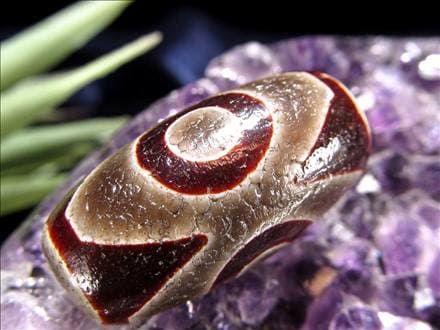 天珠,馬蹄痕天珠,至純天珠,瑪瑙,黒鳶赤紋