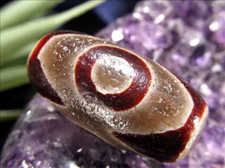 天珠,馬蹄痕天珠,至純天珠,瑪瑙,黒鳶赤紋