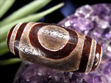 天珠,馬蹄痕天珠,至純天珠,瑪瑙,黒鳶赤紋