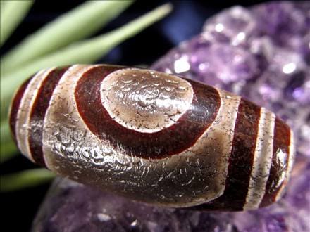 天珠,馬蹄痕天珠,至純天珠,瑪瑙,黒鳶赤紋