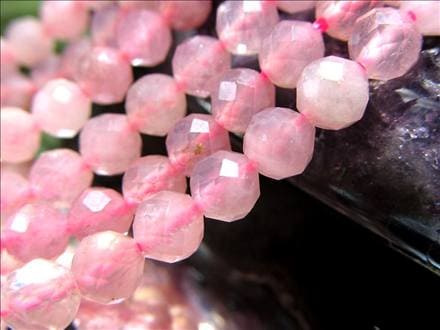 ローズクォーツ,紅水晶,紅石英,ビーズ連,連材