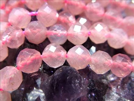 ローズクォーツ,紅水晶,紅石英,ビーズ連,連材
