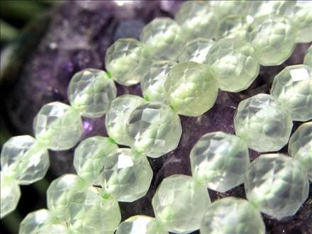 プレナイト,葡萄石,カット,ビーズ連,連材