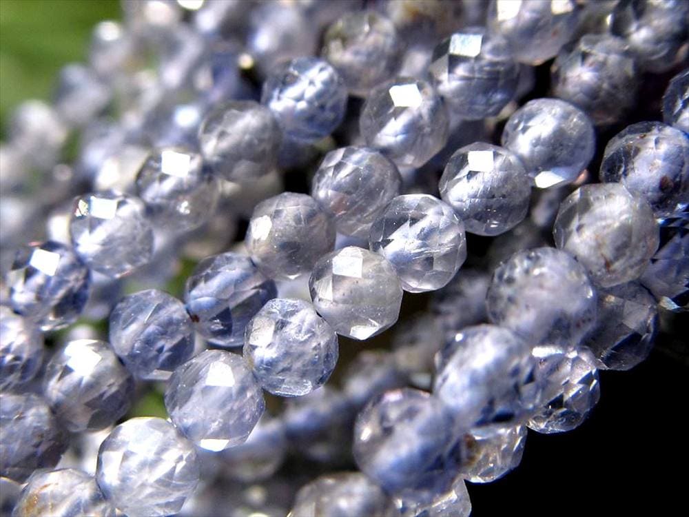 アイオライト,菫青石,3月の誕生石,ビーズ連,連材