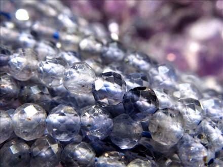 アイオライト,菫青石,3月の誕生石,ビーズ連,連材