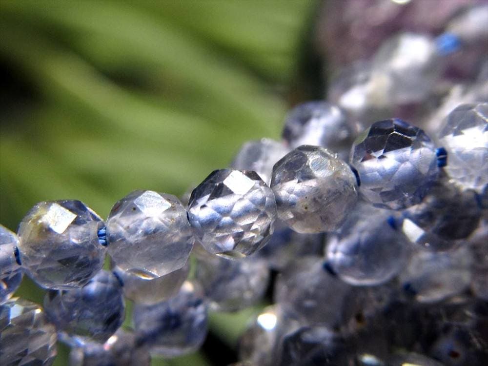 アイオライト,菫青石,3月の誕生石,ビーズ連,連材