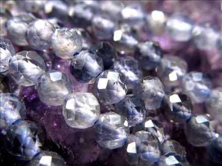 アイオライト,菫青石,3月の誕生石,ビーズ連,連材