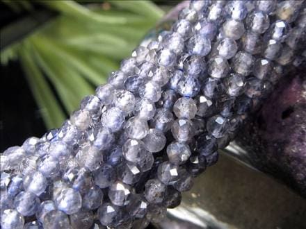 アイオライト,菫青石,3月の誕生石,ビーズ連,連材